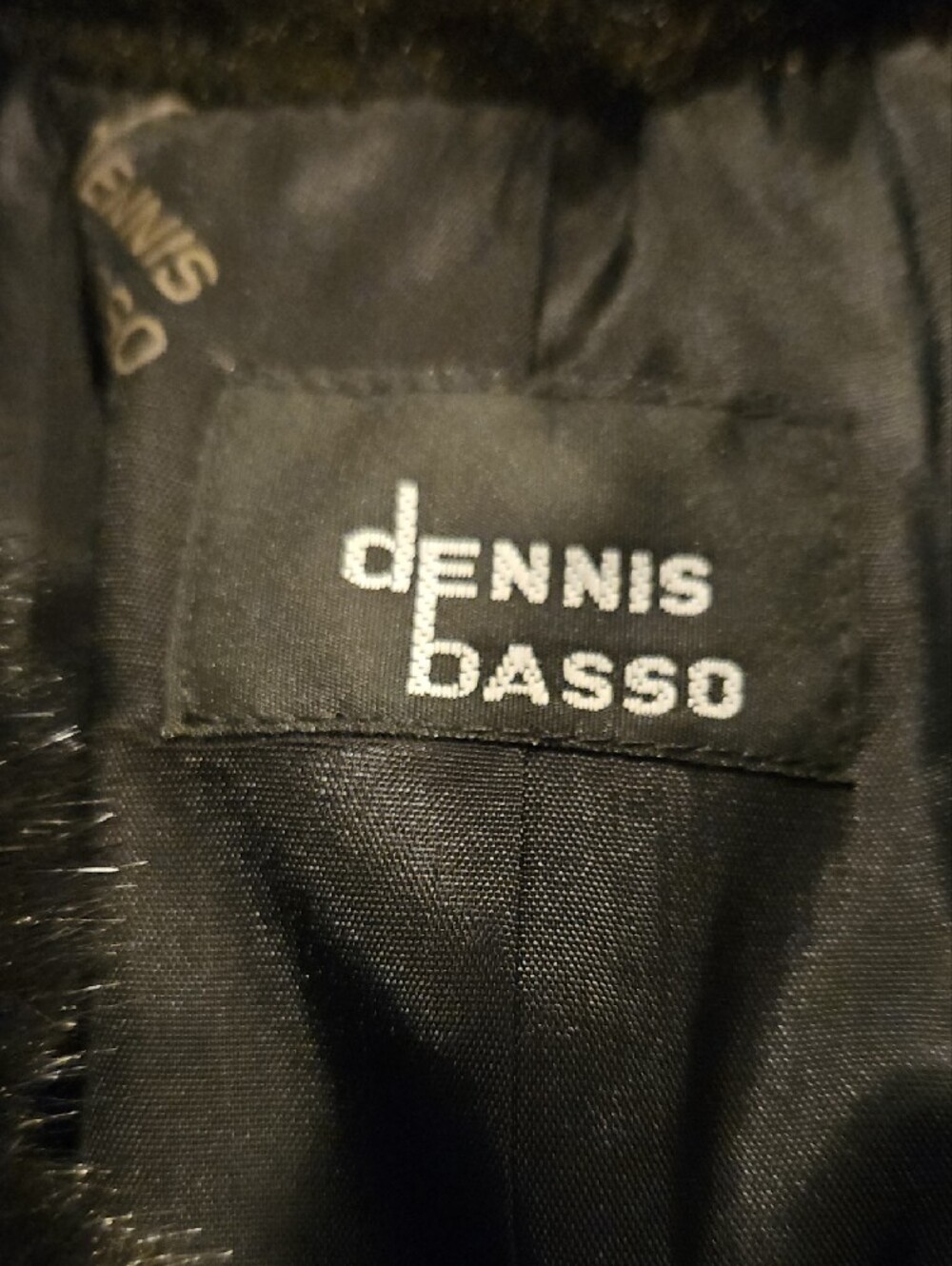 Dennis basso Black Faux Fur Coat with Plush Collar 3X - Picture 2 of 15